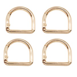Metal D Ring Carabiner Clip,Spring Key Hooks,Hardware Bags Ring,Hand DIY Accessories,Webbing Sewing DIY,4pcs (gold)