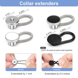 KUNTAERY 12 PCS Shirt Collar Button Extenders, Comfortable Neck Button Extender for Mens Dress Shirts, Instant Tie Collar Expansion