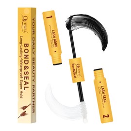 QUEWEL Lash Bond and Seal, 2 in 1 Lash Cluster Glue 10ML Eyelash Glue Waterproof Lash Bond and Seal Strong Hold for DIY Lash Extensions at Home