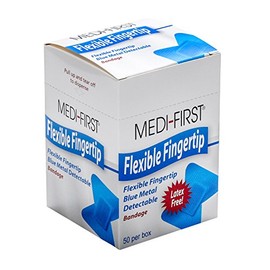 Medique Products Metal Detectable Bandages, Woven Fingertip, Blue, 50-Per Box