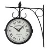 Wrought Iron Antique-Look Brown Round Double Sided Two Faces Retro