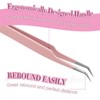 EMEDA Lash Tweezers for Eyelash Extensions, Fiber Tip Eyelash Tweezers,