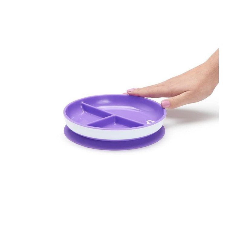 Munchkin Stay Put Divided Suction Plates, Pink/Purple
