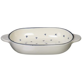Banko Ware 13046 Oven Safe Shallow Au Gratin Dish, Blueberry, Diameter Approx. 8.7 inches (22 cm), Tableware, Microwavable, Made in Japan
