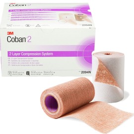 3M Coban 2 Foam / Elastic 2 Layer Compression Bandage System Brown NonSterile 2.9 yd x 4" / 4" x 5.1 yd 8 Ct