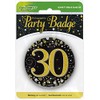 OakTree 3" Badge 30th Birthday Sparkling Fizz Black Gold Holographic
