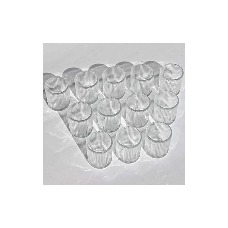 VOHO - 24 portavelas transparentes para decoración de mesas
