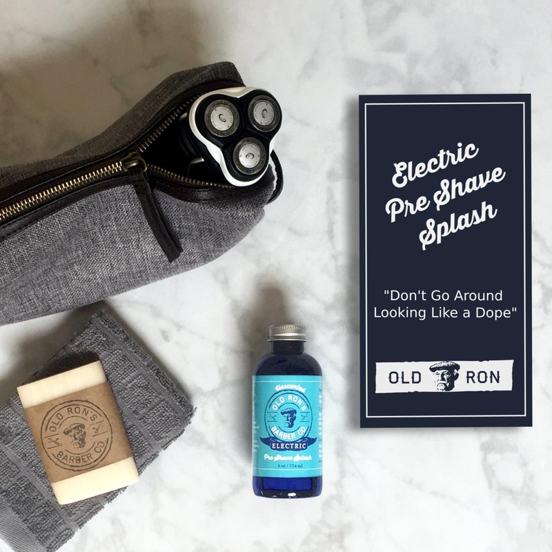 Old Ron's Barber Co. Electric Pre-Shave Splash, Unscented, 4 oz