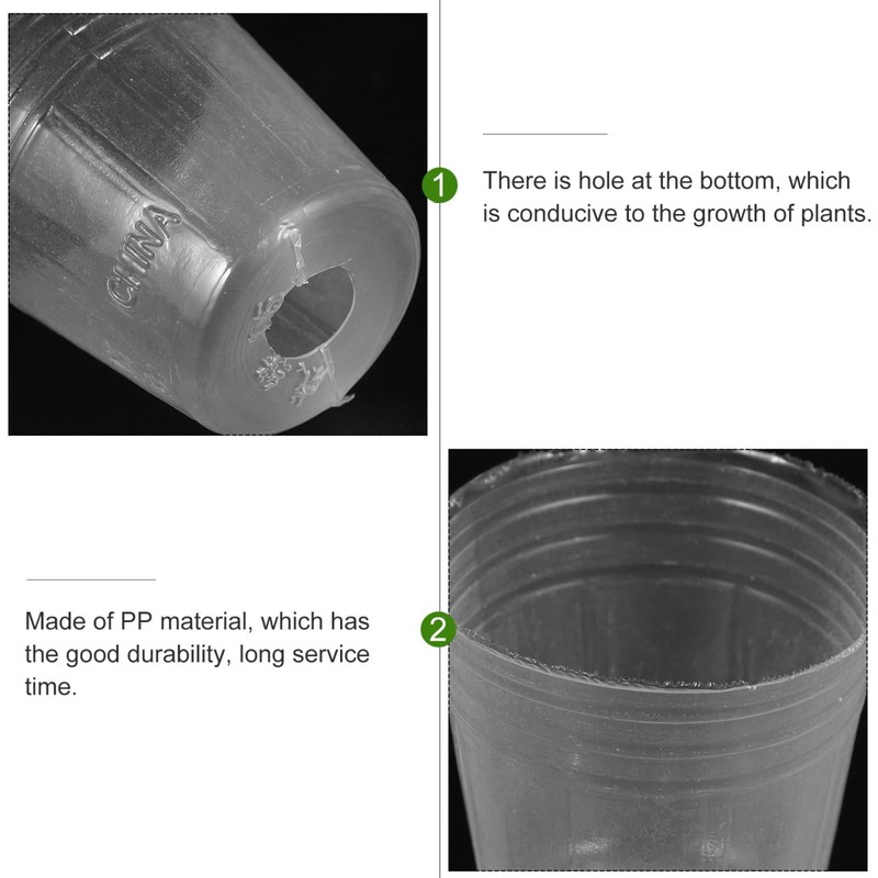 SUPVOX 50pcs Clear Orchid Pots with Drainage Holes, 1.5 Inch