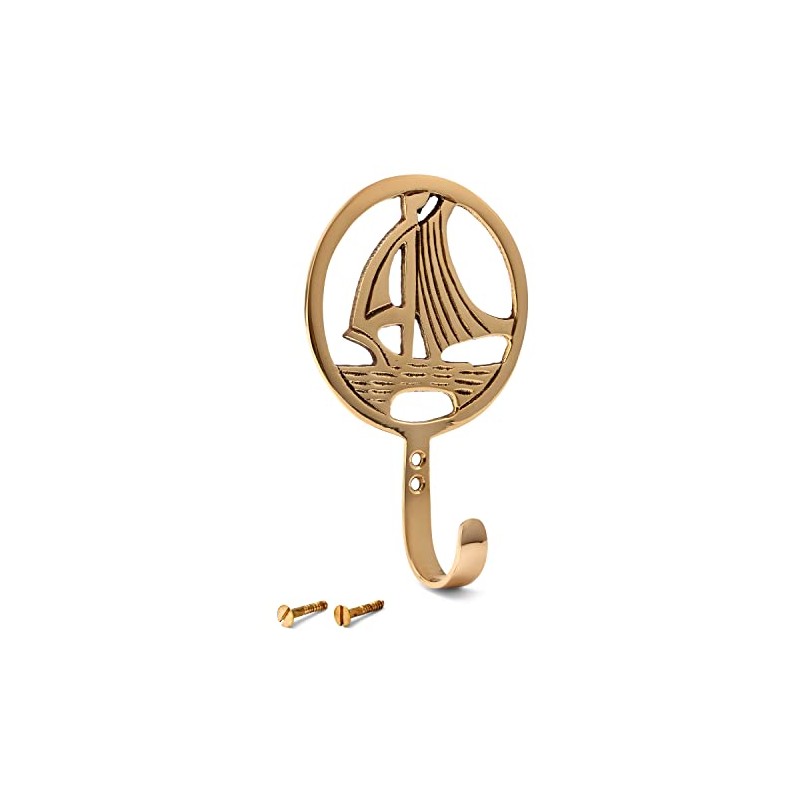 NKlaus Maritime hook boat made of brass gold, 8.5 x