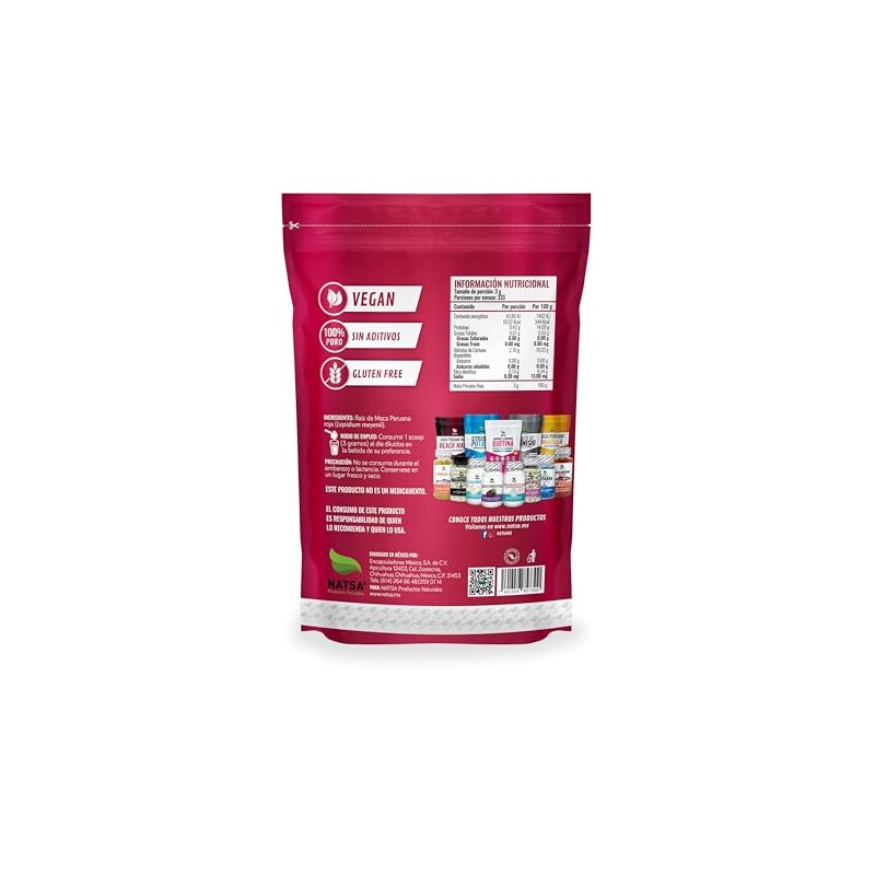 NATSA Maca Peruana Roja 1 kg | 3 g toma