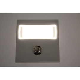 Huber Bell Plate Single Surface-Mounted Rectangular Real Metal with Stainless Steel Name Plate, orange