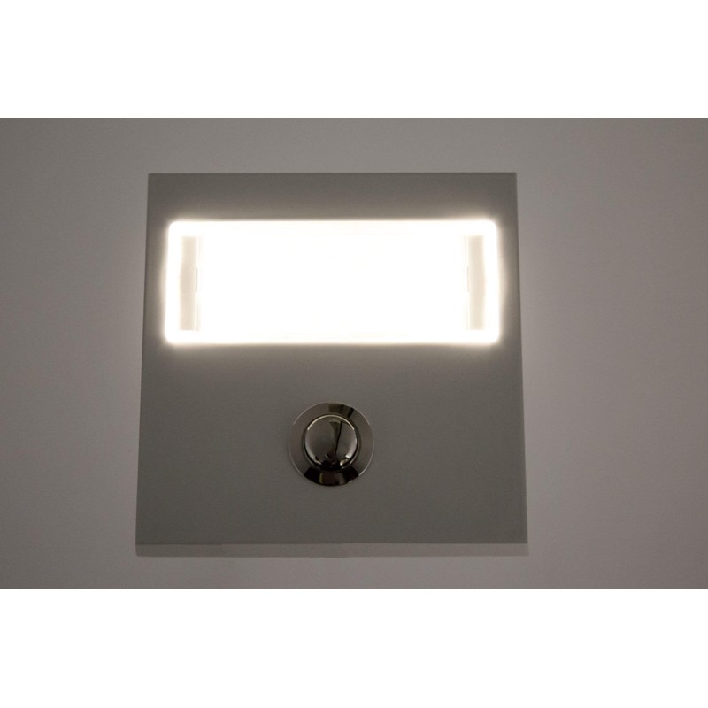 Huber Bell Plate Single Surface-Mounted Rectangular Real Metal with Stainless