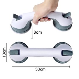 VR7 Powerful Suction Grab Support Handle Bathroom Shower Handle Safety Grip Grab Rails Bathroom Disability AIDs Suction Grab Rails for Elderly Easy to Install Double Glazing Glass Lifter