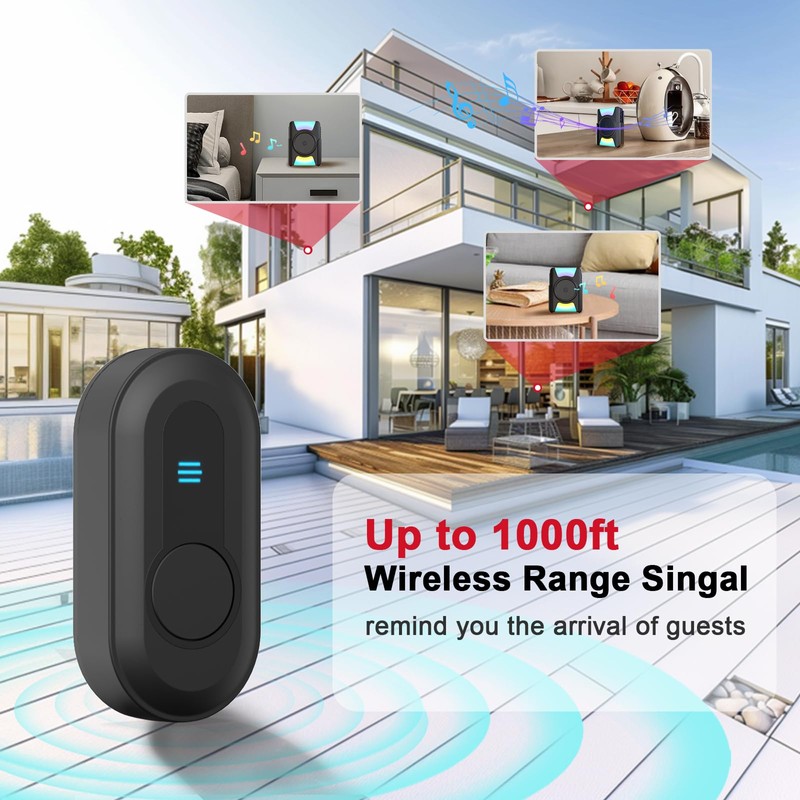 CallToU Hearing Impaired Doorbell 1000FT Wireless Battery Operated Door Bell