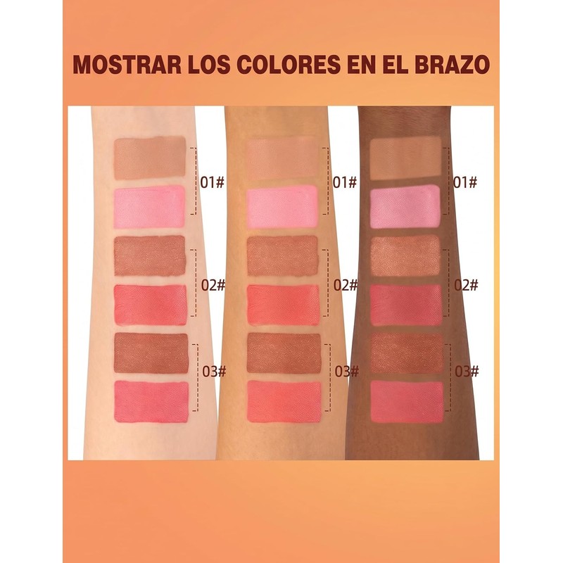 Erinde Rubor y Bronceador Cremoso Multiusos, Barra de Maquillaje 2