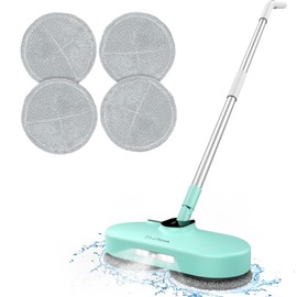 Cordless Electric Mop,Dual-Motor Powerful Spin Mop with Led Headlight&Water Spray,2600mAh Battery Rechargeable Floor Scrubber with 350ml Water Tank for Floor Cleaning