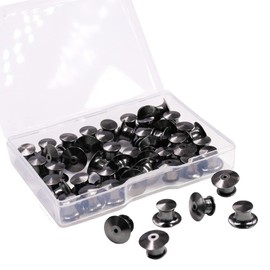 SUBANG Piezas Metal Pin Backs Locking Pin Keepers Broche De Bloqueo con Estuche De Almacenamiento 40 Negro