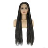 BTWTRY Synthetic Lace Front Wigs for Black Women Black Highlight
