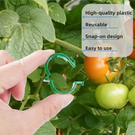 BoAn 300-pack Tomato Clips, Plastic Plant Support Clips, Used to Support Tomato Vines, Grapes, Cucumbers, Peppers, etc., Promoting Upright Growth of Garden Vegetables, 23mm Translucent. (300, Green)