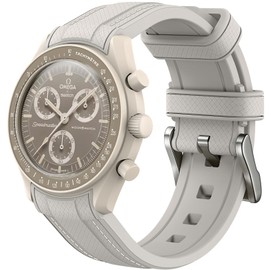 REBANDACE Strap for Omega x Swatch MoonSwatch Watch, 20mm, No Gap Soft Silicone, Curved Band for Moonswatch Men Women