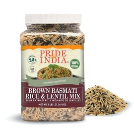 Pride Of India - Indian Brown Basmati Rice & Lentil Kitchari Mix - Protein Superfood, 3 Pound Jar