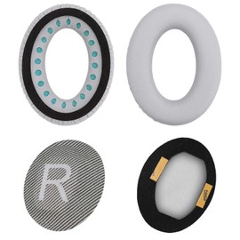 YOCOWOCO Replacement Ear Pads Cushions for Bose QuietComfort 35 & QuietComfort 35 II Over-Ear Headphones, Bose QC35 II Ear Pads with Memory Foam,Softer Protein Leather, Silver