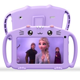 Ascrecem Tablet for Children 7 Inch Children's Tablet Android with WiFi Bluetooth Quad Core 2GB 32GB ROM Child-friendly Case Children's Tablet Pre-Installed Education App from 3 to 14 Years Girls Boys