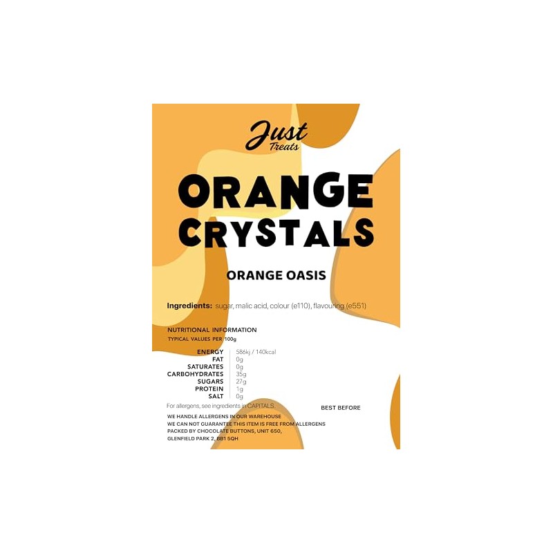 Just Treats Orange Crystals (500g Share Bag)