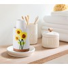GABROC Sunflower Bathroom Cup Dispenser 3 Oz Ceramic Bathroom Cup