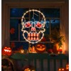 TWINGLEHOME 13.3" Lighted Skull Halloween Window Silhouette, 50 Mini Lights