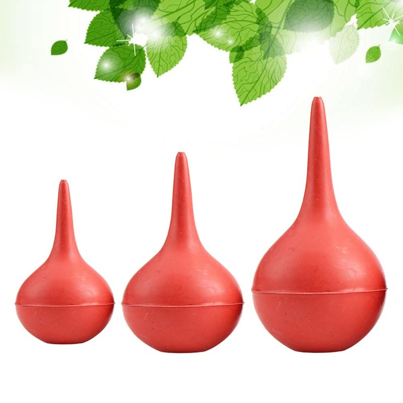 HEALLILY 3 Pieces Rubber Crimp Ear Syringe Ball Laboratory Tool