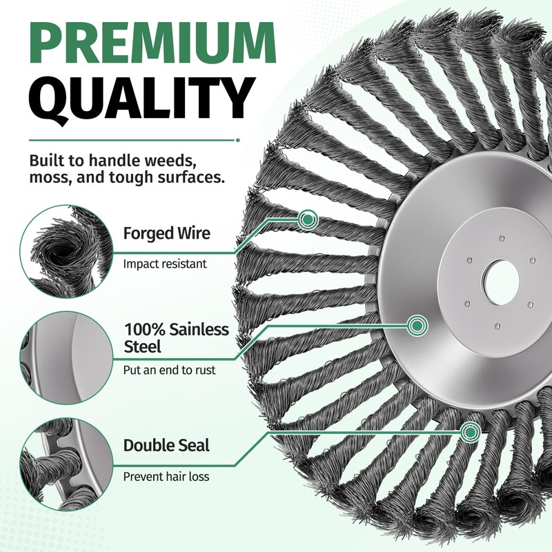 ksdenuov Steel Wire Weed Eater Blades, Universal Weed Eater Attachments,