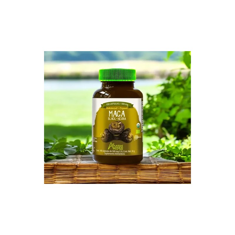 Suplemento Maca Negra Orgánica Premium 100 Cápsulas 500mg