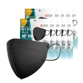 Rivens 에버뉴크린 새부리형 황사방역마스크(KF94)(블랙/대형) 50입 Evernew Clean Beak-Type Yellow Dust Prevention Mask (KF94) (Black/Large) 50 Pieces
