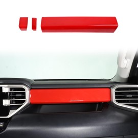 Car Center Control Dashboard Panel Strips Trim Compatible with Toyot@ Tundra/Sequoia 2022-2025 Central Control Panel Protective Cover Decoration Accessories (Sports red)