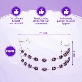 1 Pair Temporary Dental Decorations with Metal Wires, Brackets Para Dientes, Brackets Falsos Para Dientes for Dentals Students & Orthodontic Practice, Dental Student Practice Props (Purple)