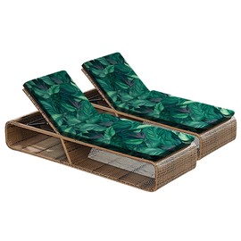 DREAHOTEXTIL Pool Lounge Chair Covers, Beach Chair Cover - 2 Pack - Easy-Clean Lounger Covers for Outdoor Pool and Beach Chairs(Green Leaf)