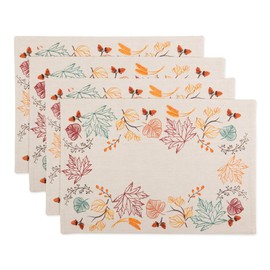 DII - Mantel de Cocina 100% algodón, Lavable a máquina, Estampado para cenas, Autumn Leaves, Placemat Set, 1