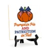 Pumpkin Pie and Patriotism in Fall 5"x 5" Square Table