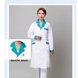 Aylashine Women's White Lab Coats，Doctor Workwear，Long Sleeve Classic，for Doctor，Nurse，Med School，Dental Costume White(L)