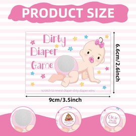 JOLINTAL 24 Guest Baby Shower Scratch Off Poop Game, Baby Shower Games Baby Shower Favors for Guests Gender Neutral Baby Shower Bingo Icebreaker Activity 2 Winners