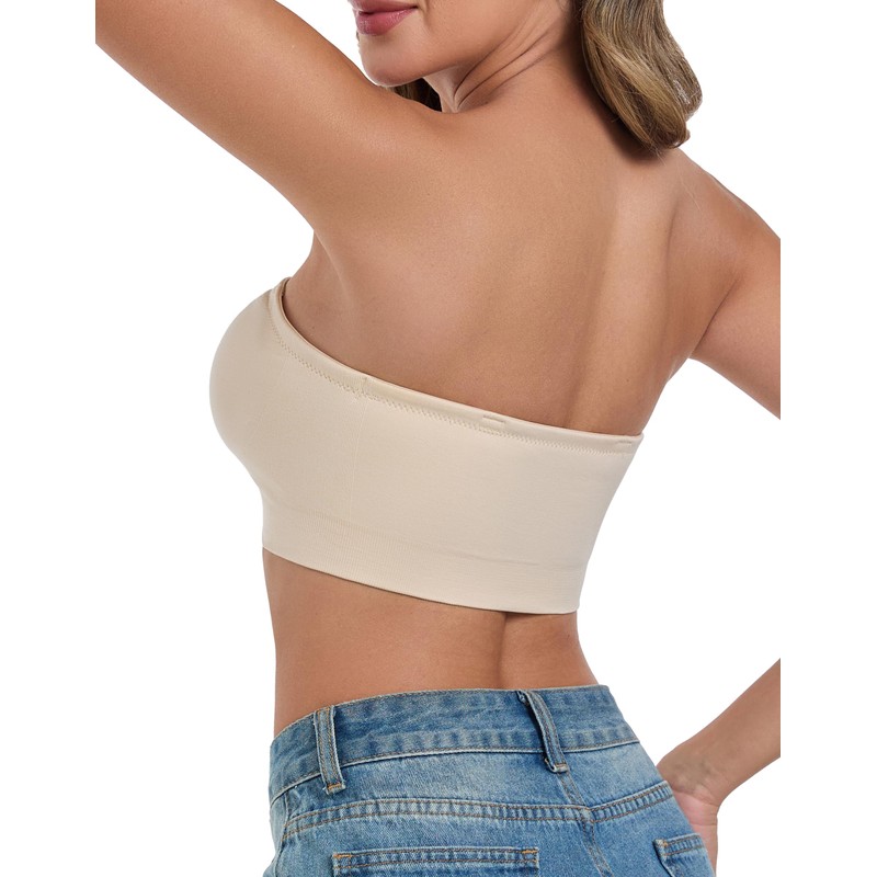 ANGOOL Women's Strapless Bra Without Underwire Push Up Bra Without