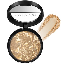 BUTBU Colour Correcting Powder Foundation, Baked Foundation for Mature Skin, Brighten Illuminating Color Correcting foundation, Full Coverage, Shimmer Brick Pressed Bronzer (05 Tan)