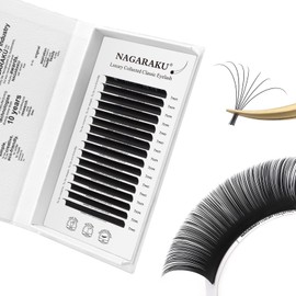 NAGARAKU Individual Eyelash Extensions, Luxury Collected Classic Single Lashes Upgraded 3rd Generation Soft Natural Beauty Salon Professional Lash Supplies 16 Rows Matte Black -0.12 D Curl 7mm