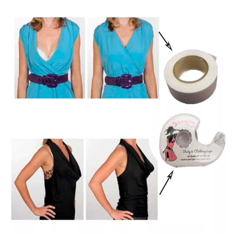 Veraly Cinta De Doble Cara Para Ropa Y Dispensador Adherible