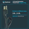 Eastman 3-Prong Dishwasher Power Cord, Straight Plug, 15 Amps, 6