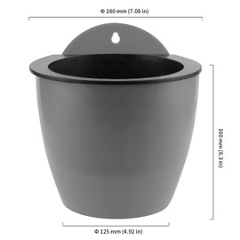 HOIGON 6 Pack 7 Inch Self Water Hanging Plants Pot, Self Watering Wall Hanging Plastic Planters with S-Hooks and Wicks, Lazy Flower Pot for Indoor Outdoor Orchids African Violet, Gray