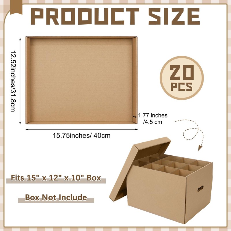 Gilprop 20 Pack File Box Lids, Fits for 15" x