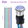 DMiotech 7/8 Inch Stainless Steel Latching Push Button Switch Flat